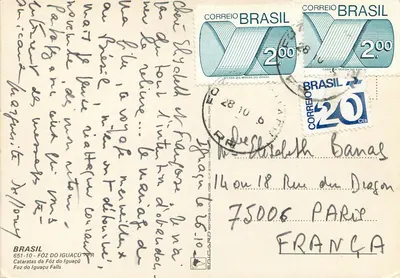 Foz do Iguaçu — Cachoeira do Iguaçu — Editor Elicard — Verso