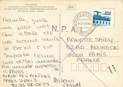 Salvador — rua colorida com a Igreja Nossa Senhora dos Pretos — RPC — Verso