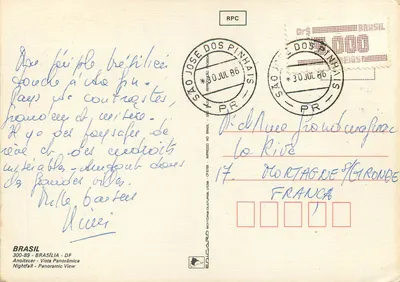 Brasília — Vista panorâmica noturna — Editor Edicard, n° 300-89 — Verso