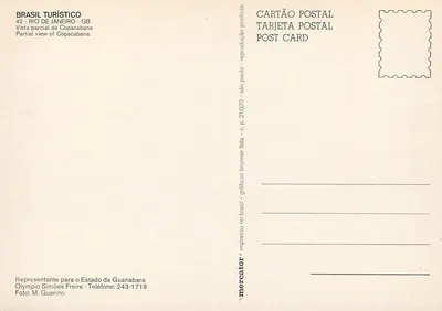 Vista parcial de Copacabana — Brasil Turístico, n°42 — Verso