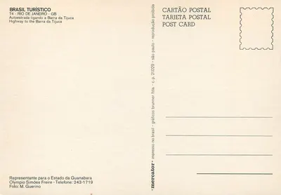 Barra da Tijuca — widok z lotu — BRASIL TURÍSTICO, nr 74 — Rewers