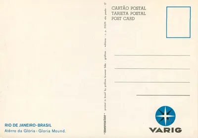 Rio de Janeiro — Atéro da Glória — editor Varig — Verso