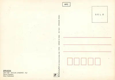 Catedral da Natividade — Rio de Janeiro — Editor Edicard, n° 350-168 — Verso
