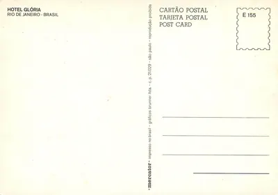Hotel Glória — Rio de Janeiro — wydawca Mercator, numer seryjny E 155 — Rewers