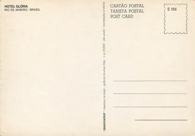 Hotel Glória — Rio de Janeiro, Brazylija — wydawca Mercator, numer serii E 156 — Rewers