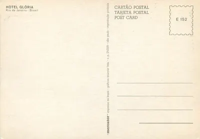 Hotel Glória — Rio de Janeiro, Brasil — editor Mercator — Verso