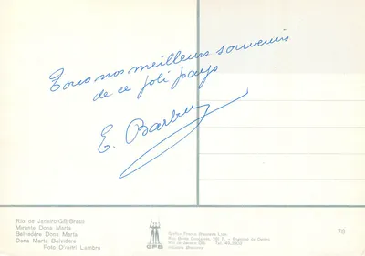 Cristo Redentore — Rio de Janeiro — Gráfica Franco Brasileira Ltda. n°78 — Verso
