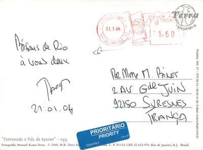 Rio de Janeiro — Cristo Redentor e Corcovado — editor Terra, n° 099 — Verso