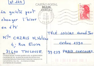 Rio. Karneval – Édito Services S.A. Fotografia Szwajcarska Held, nr 120 — Rewers