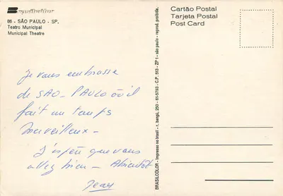 Teatro Municipal — São Paulo — editor Brasilcolor, n° 86 — Verso