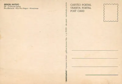 Dois crianças Uaiká — Amazônia — editor Gráficos Brunner Ltda. — Verso