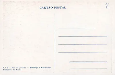Rio de Janeiro — Botafogo y Corcovado — Tradimex do Brasil, n° 6 — Reverso