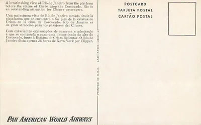 Widok Rio de Janeiro z Corcovado — Pan American World Airways — Rewers