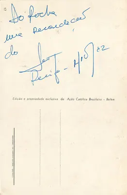 Avenida Presidente Vargas — Belém, Pará, Brasil — Edição exclusiva da Ação Católica Brasileira — Verso