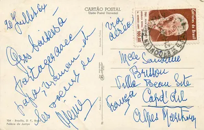 Palácio da Justiça — Brasília — Union Postal Universal n° 104 — Verso