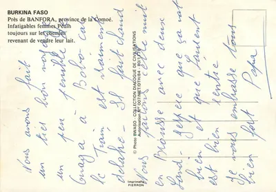 Peuhl vrouwen — Burkina Faso, provincie de la Comoé — Drukkerij Pierron — Achterkant
