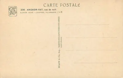 Angkor-Vat — vista noturna — editor Blanche Archs & JacopoZZi, n° 236 — Verso