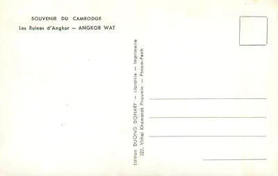 Angkor Wat — As Ruínas de Angkor — Édition Duong Donary — Verso