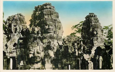 Angkor — Tours com quatro cabeças cívicas — Indochina Francesa, editor Infrimé na França, n°156