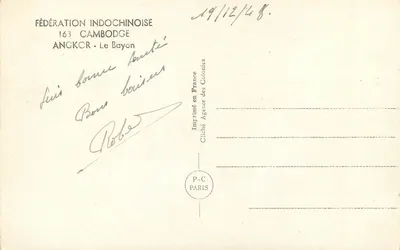 Le Bayon - Angkor - Camboja — Federação Indochinesa, n°163 — Verso
