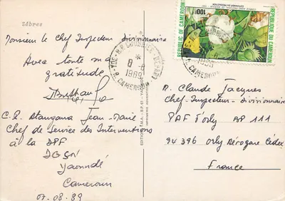 Zebry — Wydawca: Editions F.M.A. — Yaoundé, 1989 — Rewers