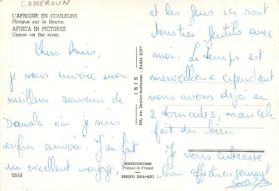 Pirogue no rio — Cameroun — editor IRIS, série 5519 — Verso