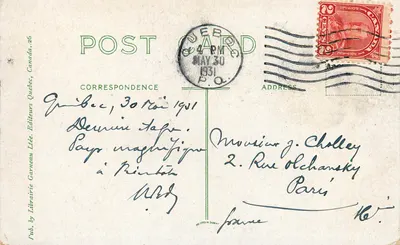 La Citadelle, Québec, Kanada — wydawca Librairie Garneau Ltée, nr 26 — Rewers