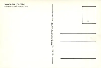 Karetka na placu Jacques Cartier — Montreal — Drukarnia Flores et Fils Inc. — Rewers