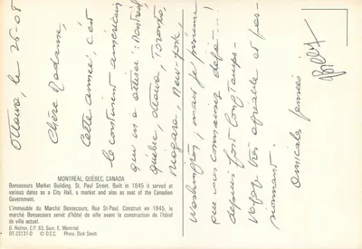 Montreal — Rynek Bonsecours, ulica St-Paul — D. Richter, C.P. 83, Succ. E, Montreal — Rewers