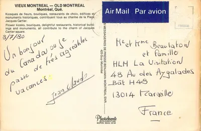 Plac Jacques Cartier — Montreal, Quebec — wydawca Plastichrome — Rewers