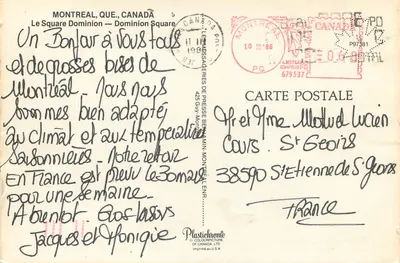 Square Dominion — Montreal, Quebec — Les Messageries de Presse Benj. Min. Ltd. — Rewers