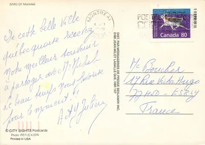 Montreal — vista panorâmica — CITY SIGHTS Postcards NMS131 — Verso