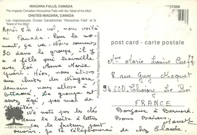 Niagara Falls, Ontario, Kanada — Wodospady Niagara — wydawca The Niagara Parks Commission, n° L-6367-E — Rewers