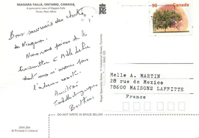 Spadziste Niagara — widok panoramiczny — Fotografia Peter Mintz, wydawca Royal Specialty Sales, Toronto, nr 2NH 294 — Rewers