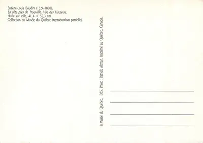 Brzeg przy Trouville — Widok z wysokości — Wydrukowany przez Patricka Altmana, 1985 — Rewers