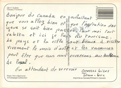 Zamek Frontenac — Quebec — Wydane przez Jean-Mott Lysalle Inc. — Rewers