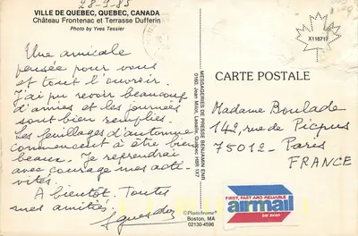 Château Frontenac et Terrasse Dufferin — vue panoramique du château et de la terrasse, éditeur Plastichrome, n° 0180 — Verso