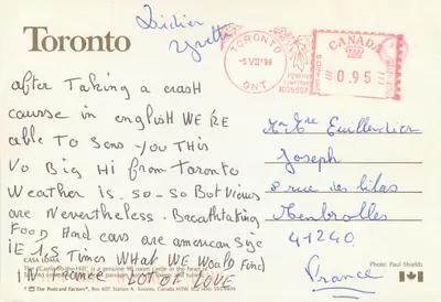 Zamek na wzgórzu — Toronto — The Postcard Factory, nr 607 — Rewers