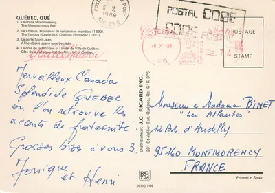 Spadzista Montmorency — Zamek Frontenac — Brama Świętego Jana — Wzgórze Fabryki — Quebec — Rewers