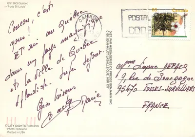 Drzwi Świętego Ludwika — Quebec — © CITY SIGHTS Postcards — Rewers