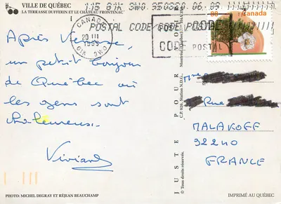 Zamek Frontenac — Quebec — Fotografia Michel Degray i Réjean Beauchamp — Rewers