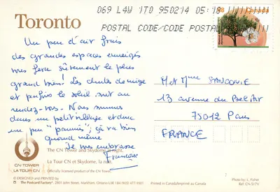 Toronto — Wieża CN i Skydome w nocy — The Postcard Factory — Rewers