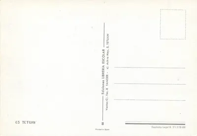 Vista de Tetouan — Editora: Ediciones Librería Escolar — Verso