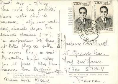 Tétouan — Widok bramy Reiny, rynku i miasta — Komaroc SA, n°17 — Rewers