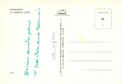 Taroudant - A Gazela de Ouro — Editor ITTAHOR, n° 1111 — Verso