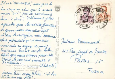 Dziecko na osiołku przed murami Taroudantu — Jeff — Wydawnictwo Casablanca — Rewers