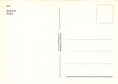Tergui — wioska berberska zagnieciona w górach — Kolor Marbaïkech, n°310 — Rewers