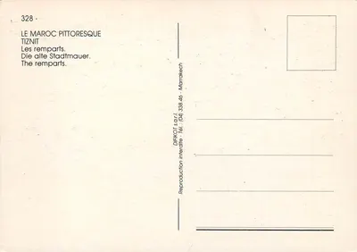 Tiznit — Os muros — DIFKOT s.a.r.l. Marrakech — Verso