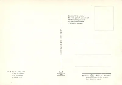 Rzymska statua — kobieta i dziecko — Wydawca FISA, seria Volubilis — Rewers