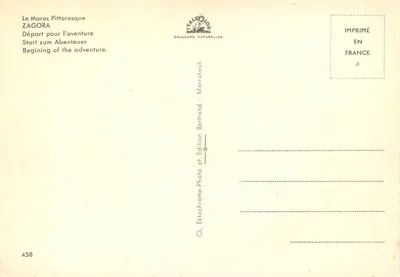 Tombouctou — 52 dias a cavalo — editor Zagora, n° 458 — Verso